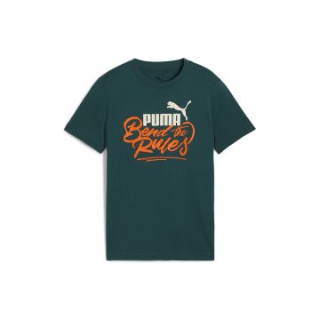Tricou cu model grafic si decolteu la baza gatului MID90s