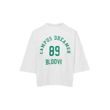 Tricou dama alb-verde Kayci