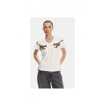Tricou dama  MS2515018 - Bumbac - Alb