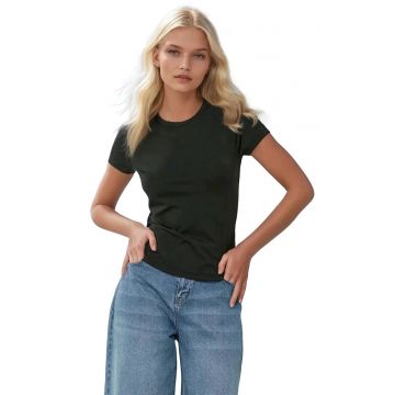 Tricou dama  slim fit - bumbac - negru
