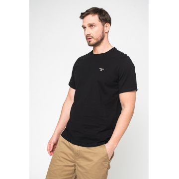 Tricou din bumbac cu decolteu la baza gatului