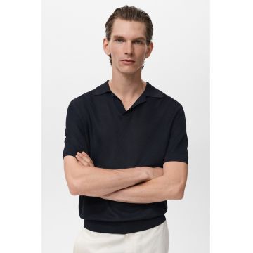 Tricou din tricot fin cu decolteu in V