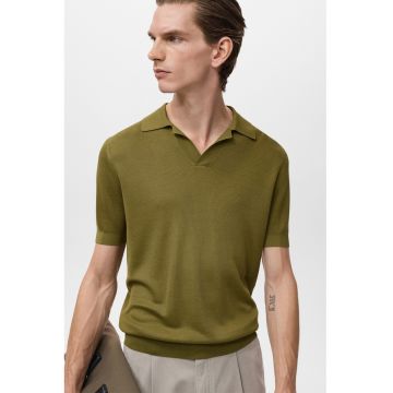 Tricou din tricot fin cu decolteu in V