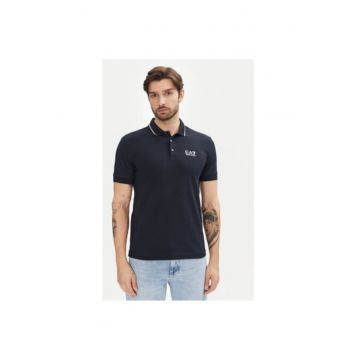 Tricou polo barbati Ea7 Emporio Armani - 8NPF16 PJVUZ - Bumbac - Bleumarin