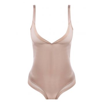 Body dama  Silhouette - bej - material neted - poliamida - pentru femei