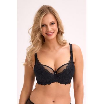 Sutien balconette cu insertii de tul si dantela Isla