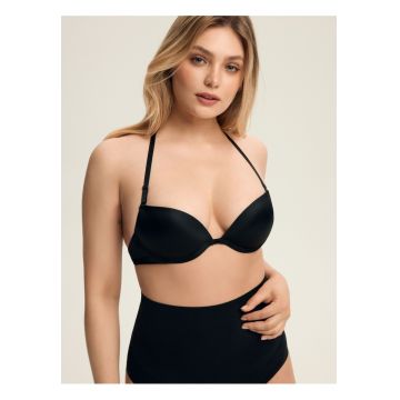 Sutien push-up negru Silky
