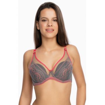 Sutien uni cu semnetente semi-transparente Reja
