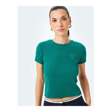 Tricou crop cu striati