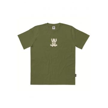Tricou cu decolteu la baza gatului cu imprimeu grafic