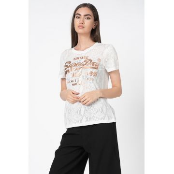 Tricou cu imprimeu logo metalizat Snake Burnout Entry