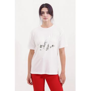 Tricou cu imprimeu metalizat