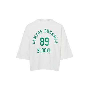 Tricou dama alb-verde Kayci