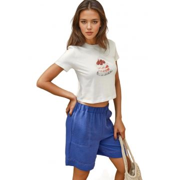 Tricou dama  scurt - imprimat