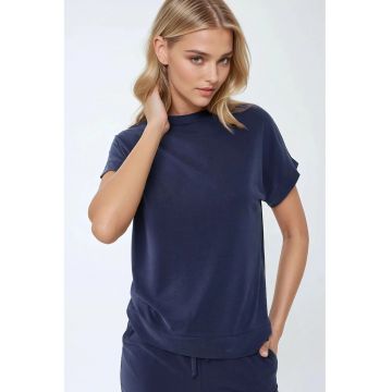 Tricou dama  Soft Touch Basic - maneca scurta - bleumarin - modal/poliester