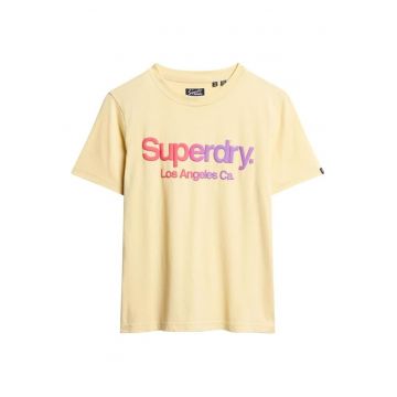 Tricou dama Superdry - bumbac - croiala clasica - galben -