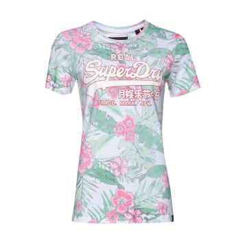 Tricou dama Superdry - bumbac - imprimeu floral - casual - multicolor -