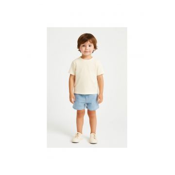 Tricou uni cu decolteu la baza gatului