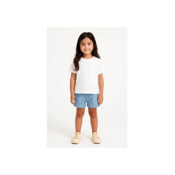 Tricou uni cu decolteu la baza gatului