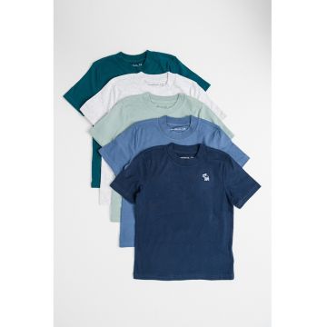 Set de tricouri cu decolteu la baza gatului - 5 piese