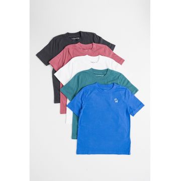 Set de tricouri cu decolteu la baza gatului - 5 piese