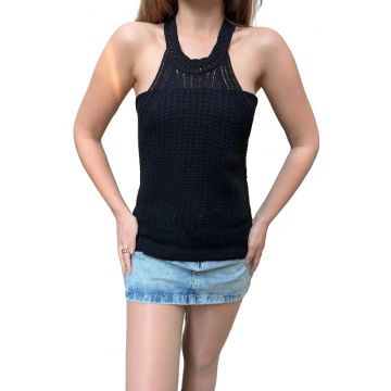 Top dama -  Poliester/Elastan - Negru -
