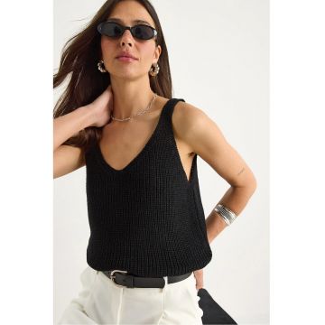 Top dama -  Tricot - Negru -