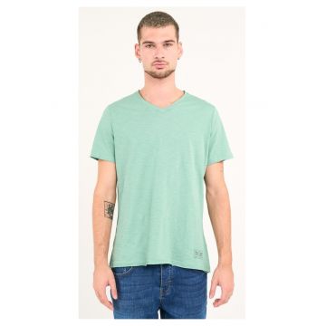 Tricou uni cu decolteu in V