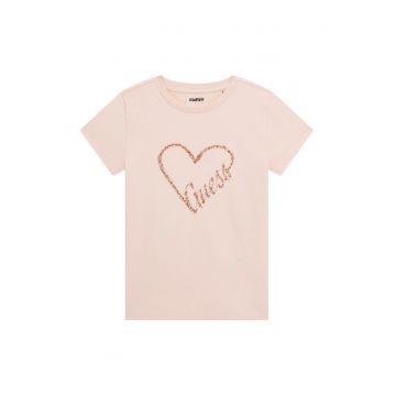 Tricou cu logo din paiete