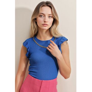 Tricou dama -  Albastru - Poliester/Lycra -