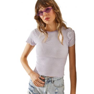 Tricou dama -  Bumbac - Mov -