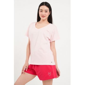- Tricou dama cu maneca scurta ( Material: Bumbac -BARLEY PINK