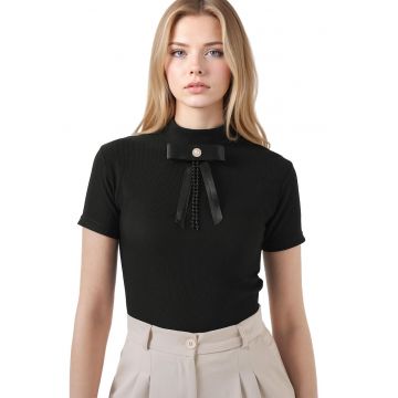 Tricou dama -  Negru - Jerseu