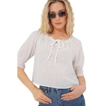 Tricou dama -  Textil - Alb