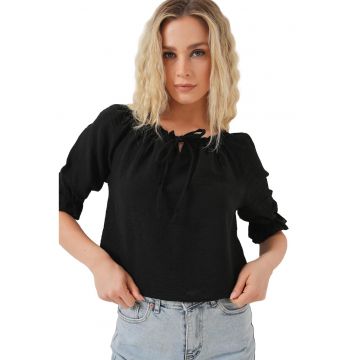 Tricou dama -  Textil - Negru