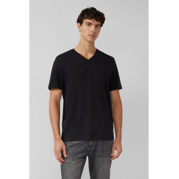 Tricou de bumbac cu decolteu in V