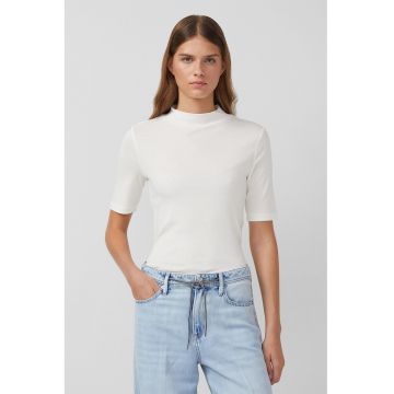 Tricou de bumbac cu decolteu la baza gatului