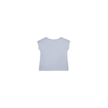 Tricou fete  3I1XA105X - Bumbac organic - 74 CM - Albastru