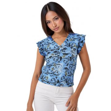 Tricou pentru dama -  Poliester/Lycra - Albastru
