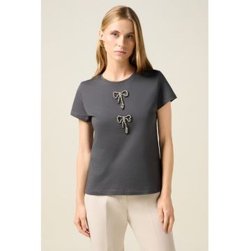 TRicou regular-fit cu decolteu la baza gatului