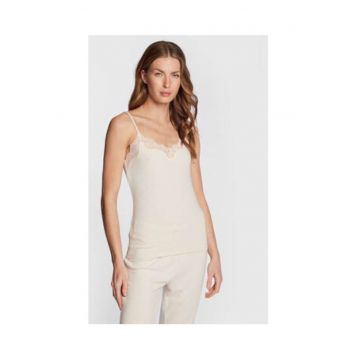 Top dama  bej - vascoza - elastan -