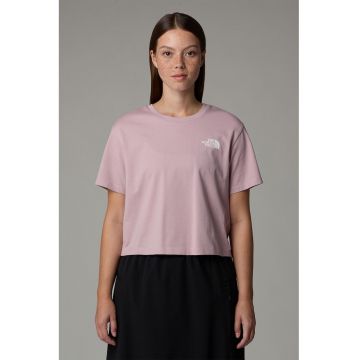 Tricou crop cu imprimeu logo