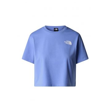 Tricou crop cu imprimeu logo