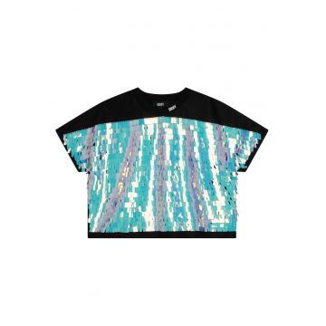 Tricou cu maneci cazute si paiete