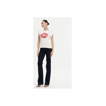 Tricou dama  251-DVALA - Bumbac/Modal - Alb