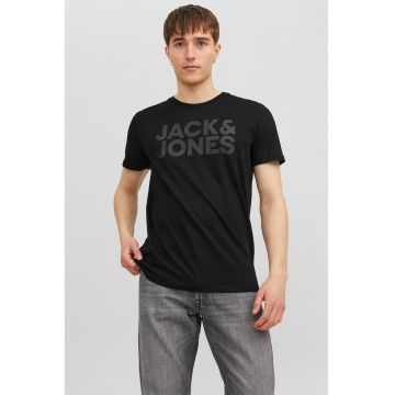 Tricou de bumbac organic cu detaliu cu imprimeu logo cauciucat