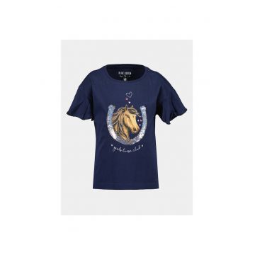 Tricou fete -  303571887 - Albastru inchis - Bumbac