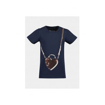 Tricou fete -  303571900 - Albastru inchis - Bumbac