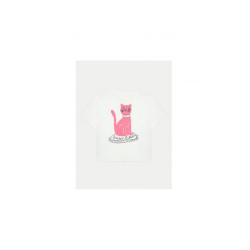 Tricou fete -  304157769 - Bumbac organic - 104 CM - Alb