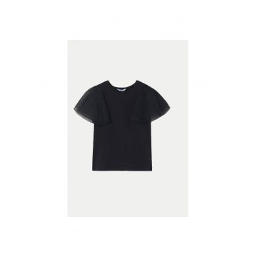 Tricou fete  6022 - Bumbac/Poliester - Negru